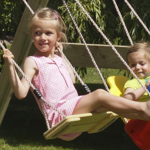 Pinewood swing seat - Blue Rabbit 2.0