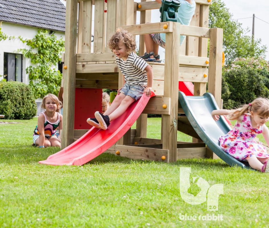 wooden Blue Rabbit playtower cascade with slide